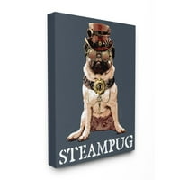Stupell Otthon D Enterprises gőz mopsz vicces Punk kutya kisállat Design vászon fal művészet Jim Baldwin
