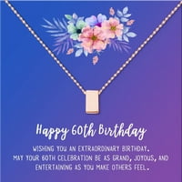 Anavia Boldog 60. születésnapi ajándékok rozsdamentes acél divat nyaklánc születésnapi kártya ékszer ajándék neki,