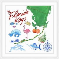 A Florida Keys White Wild of White keretes festési nyomtatás