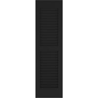 Ekena Millwork 15 W 67 H Americraft Két egyenlő hangos külső fa redőny, fekete