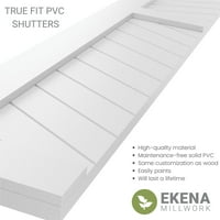 Ekena Millwork 12 W 47 H True Fit PVC Két panel Chevron modern stílusú rögzített redőnyök, befejezetlen