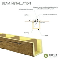 8 W 4 H 8'L 3 oldalas Knotty Pine endurathane fau fa mennyezeti gerenda, természetes pekándió