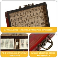Archaise Mahjong Travel Mahjong hordozható kínai hagyományos Majong játék antik bőr tok és angol kézikönyv