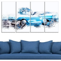 Design Art Art Baby Blue Vintage Wall Art autó, panelek, 48 28