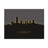 Michael Tombsett 'Oklahoma City Skyline Glow II' vászon művészet