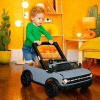Ford Bronco 4 - in-Blue Grey Baby Activity Center & Push Walker kivehető kormánykerék játékkal, Unisex, újszülött +