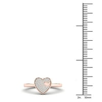 1 10 ct tdw gyémánt 10k rózsa arany szívcsoport gyűrű