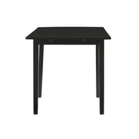 Linon Peake négyzet alakú étkezőasztal csepp levél, fekete