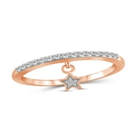 JewelersClub gyémántgyűrűk nőknek - karátfehér gyémánt gyűrű ékszerek - rózsa arany ezüst zenekarok felett - - Ring