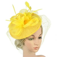 női fejpántok Női elegáns Kalapszíj virág toll Party kalap Hajcsipesz fejpánt tartozék Sárga + Egy méret