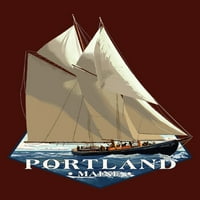 fl oz kerámia bögre, Portland, Maine, Bluenose II, kontúr, mosogatógép és mikrohullámú széf