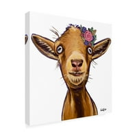 Hippie Hound Studios 'Goat Poundcake Flowers a White' Canvas Art -on