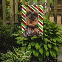 Caroline kincsei KJ1174GF Candy Cane ünnep Karácsony Yorkie kiskutya Yorkshire Terrier kerti zászló, kert mérete