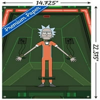 Rick és Morty-bilincses fali poszter Push csapokkal, 14.725 22.375