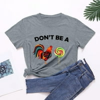 iOPQO grafikus pólók nőknek vicces Minta Nyomtatás Női póló Rövid ujjú ingek Női felsők nyári ruhák szürke L