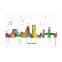 Marlene Watson 'Jacksonville Florida Skyline Mclr 1' Canvas Art