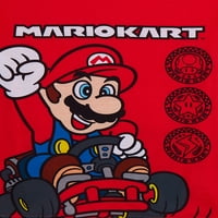 Mario Kart Boys Rövid ujjú felső és rövidnadrág, 2 darabos alvási ruházat, Méretek 4-12