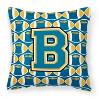 B betű labdarúgó kék és arany szövet dekoratív párna