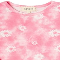 Btween Girls Floral Tie Dye Lounge ruhakészlet Scrunchie-vel, 2-darabból, Méret 4-12