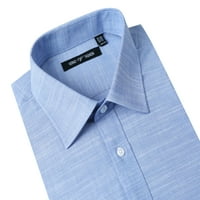 Férfi ruha ing, rendszeresen illeszkedik szilárd, hosszú ujjú kék pamut slub ruha ing a férfiak számára