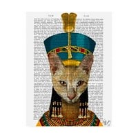 Védjegy Szépművészet 'Egyiptomi királynő macska' vászon művészet, Fab Funky