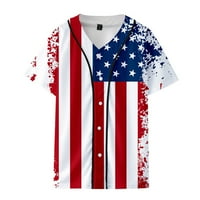 Férfi póló O-nyakú felsők póló pólók rövid ujjú felső USA Nemzeti amerikai zászló nyomtatott ünnepi ruházat Férfi utazási