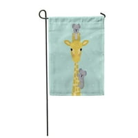 Aranyos zsiráf és Koala medve színes néz egyenesen kerti zászló dekoratív zászló Ház Banner
