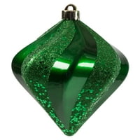 Vickerman 6 Zöld örvény gyémánt UV Candy karácsonyi dísz, készlet 3